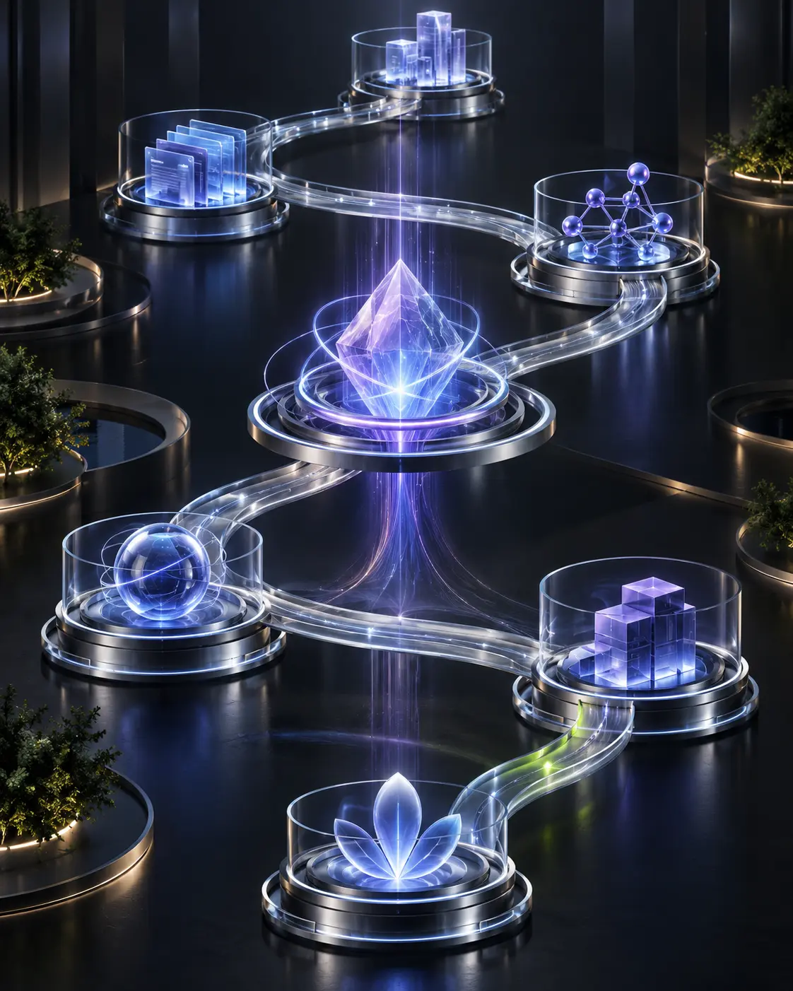 Abstract connected healthcare journey and clinical data
